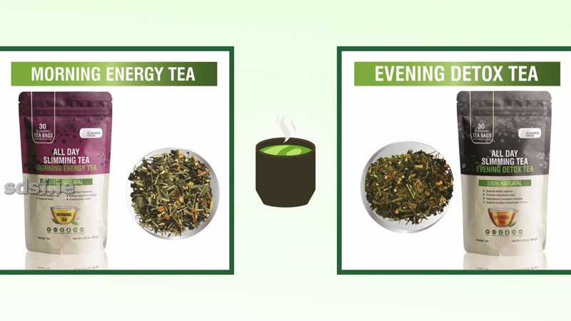 All Day Slimming Tea supports hydration and digestion for gradual routine support, not direct fat burning.