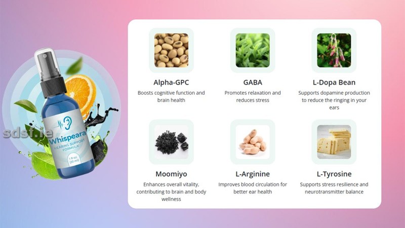 Whispeara key ingredients for cognitive and hearing health